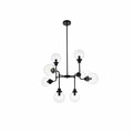 Cling Hanson 8 Lights Pendant In Black with Clear Shade CL2955442